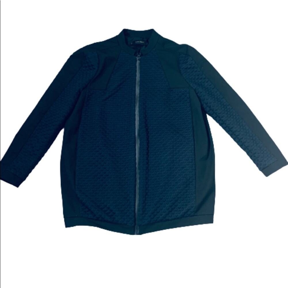 Zara Blue Black Quilted Jacket Small
